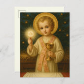 聖餐式クリスマス神聖カードを持つキリストの子供 ポストカード (正面/裏面)