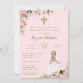 聖餐式ピンクの少女 招待状 (正面)