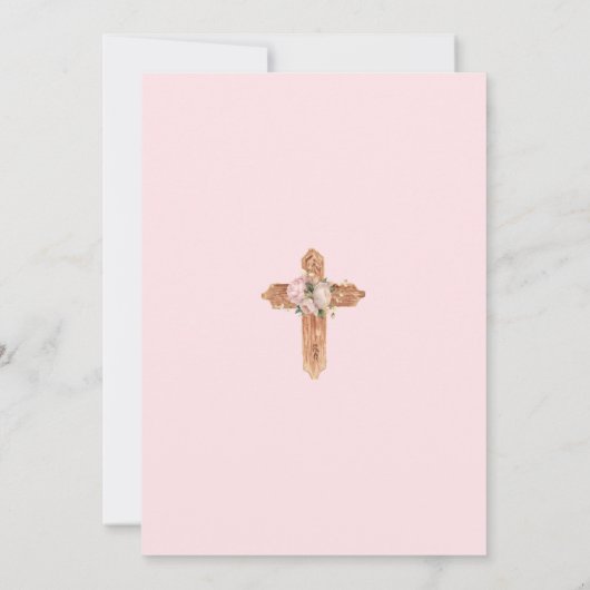 聖餐式ピンクの少女 招待状 (裏面)