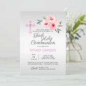 聖餐式フローラピンククロスガール+詩 招待状 (スタンド正面)