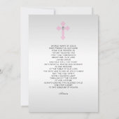 聖餐式フローラピンククロスガール+詩 招待状 (裏面)