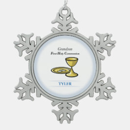 聖餐式体と血孫 スノーフレークピューターオーナメント