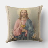 聖餐式及び聖餐杯を保持しているイエス・キリスト クッション (裏面)