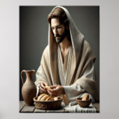 聖餐式：イエスが聖なるパンを破る ポスター (正面)