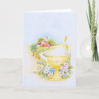 聖餐式、確認の宗教デザイン カード