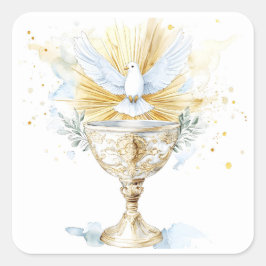 聖餐杯 聖霊 鳩 IHS スクエアシール