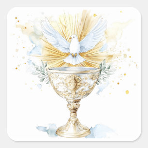 聖餐杯 聖霊 鳩 IHS スクエアシール