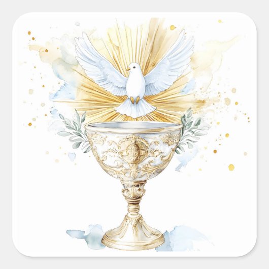 聖餐杯 聖霊 鳩 IHS スクエアシール (正面)