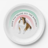 聞いたことがあるか、レインボーとシェットランド・ シープドッグ犬 ペーパープレート (正面)