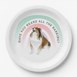 聞いたことがあるか、レインボーとシェットランド・ シープドッグ犬 ペーパープレート