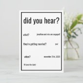 聞いた？カスタム詳細を追加ミニマル結婚した 招待状 (スタンド正面)