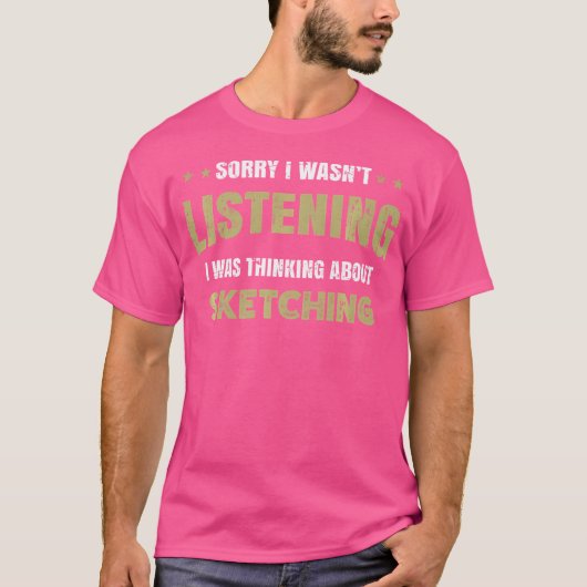 聞いてなかった 絵を描くことを考えてた Tシャツ (正面)