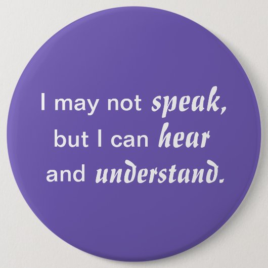 聞いて理解する 缶バッジ (正面)