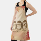 聞いて見て話も悪いかわいいハリネズミ エプロン (インサイチュ)