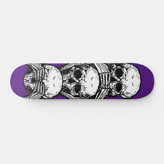 聞いて話は悪のスケートボードスカルデザイン スケートボード (横)