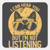 聞おもしろいこえるけど聞こえな聞い スクエアシール (正面)