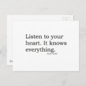 「聞お前のハートに何でも知っている」 Coelho ポストカード (正面/裏面)