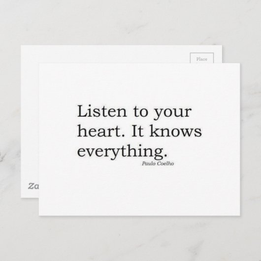 「聞お前のハートに何でも知っている」 Coelho ポストカード (正面/裏面)