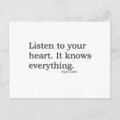 「聞お前のハートに何でも知っている」 Coelho ポストカード (正面)