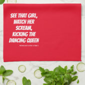 聞きおもしろい間違った踊りクイーンソングリキターキストータオル キッチンタオル (折り畳み)