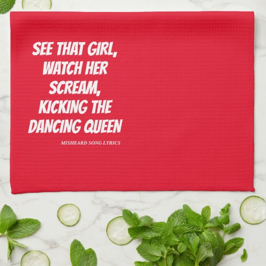 聞きおもしろい間違った踊りクイーンソングリキターキストータオル キッチンタオル (折り畳み)
