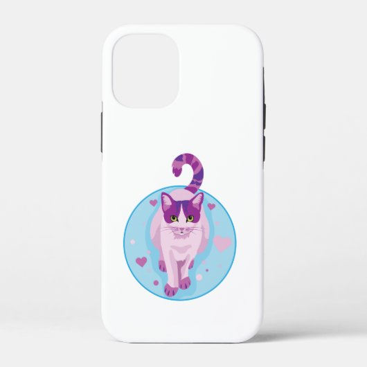 聞き取り付きスカイサークルでかわいいピンクと紫の猫 Case-Mate iPhoneケース (裏面)