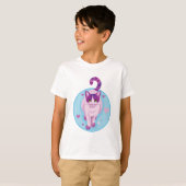 聞き取り付きスカイサークルでかわいいピンクと紫の猫 Tシャツ (正面フル)
