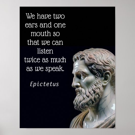 聞くこと多く語ること少なし_Epictetus (マット仕上げ) ポスター (正面)