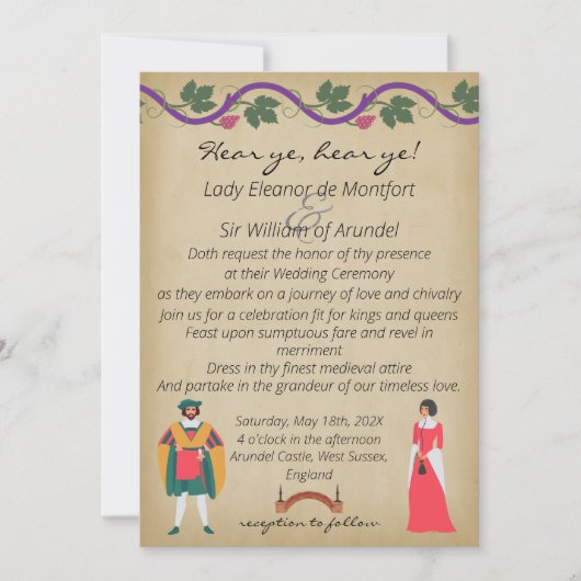 聞け!中世のフェイクパーチ結婚メント 招待状 (正面)
