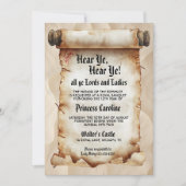 聞け、聞け!中世の王室誕生日 招待状 (正面)