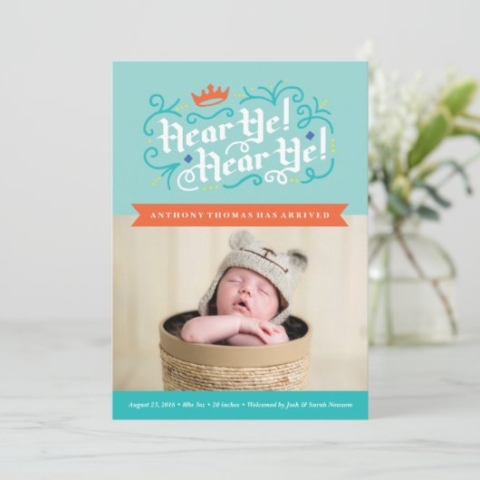 聞け！聞け！青で表示される誕生の発表 案内状 (スタンド正面)