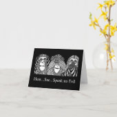 聞け、見よ話しよ、悪と四番目のサル カード (黄色い花)