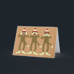 聞け、見よ、話悪い靴下ザルは カード<br><div class="desc">クラシックは悪を聞かず、悪を見ず、悪話猿を見ない。猿だけじゃなく靴下の猿！</div>