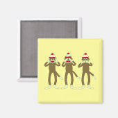 聞け、見よ、話悪い靴下ザルは マグネット (正面/裏面)