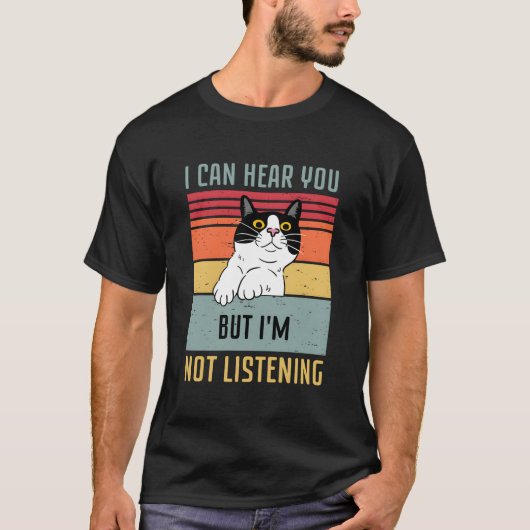 聞こえてるけど聞いてないニャ Tシャツ (正面)