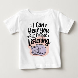 聞こえてるけど聞いてない猫 ベビーTシャツ