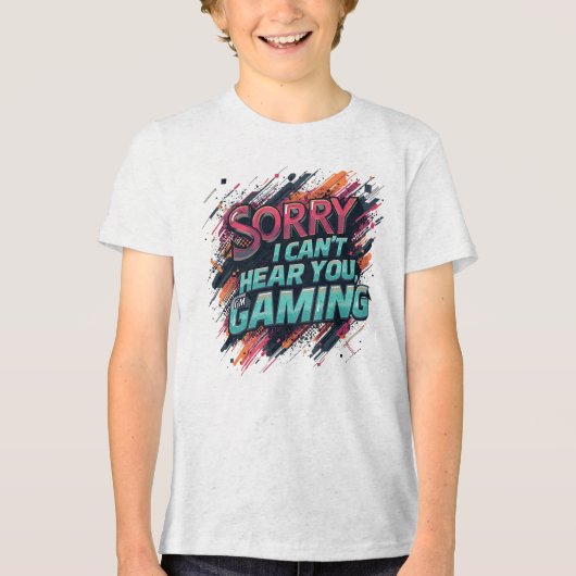 聞こえないゲーム中 トライブレンドＴシャツ (正面)