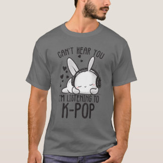 聞こえない私の聞Kpop Rabbit K-ポップ・アートの Tシャツ