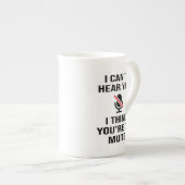聞こえない、あなたはミュー考えトについて ボーンチャイナマグカップ (正面右)