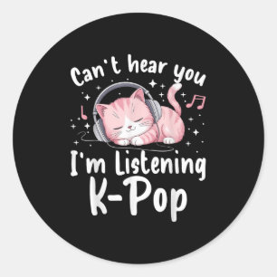 聞こえない 聞いてる K-p かわいい Nk 猫 音楽 ラウンドシール