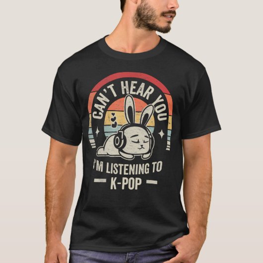聞こえない I'M リスニング トゥ K-Pop Tシャツ (正面)