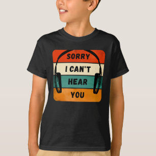 聞こえなくてごめんなさい – レトロヘッドホン Tシャツ