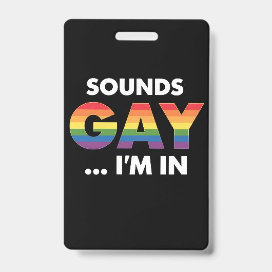 聞こえる ゲイだってマジで虹色LGBTQプライド バッジ (正面)