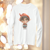 聞の女の子クリスマス小妖精や小人メンズティー Tシャツ