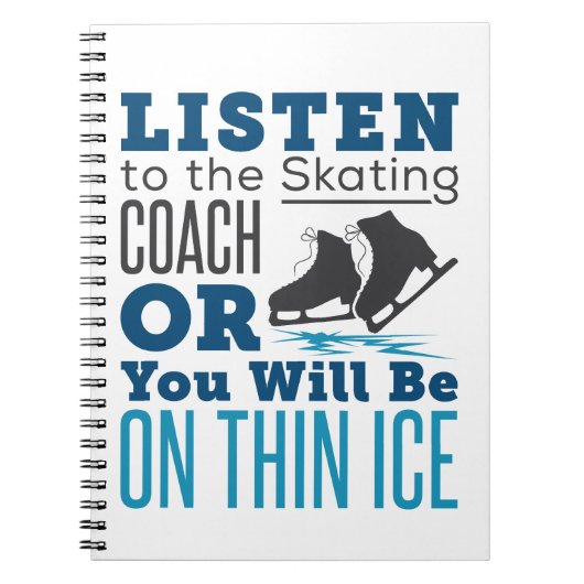 聞スケートで滑るコーチシンアイススケートで滑るへ ノートブック (正面)