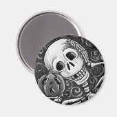 聞ハロウィンのスケルトン磁石 マグネット (正面/裏面)
