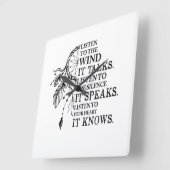 聞ハートにはアメリカ先住民を知っている スクエア壁時計 (傾斜)