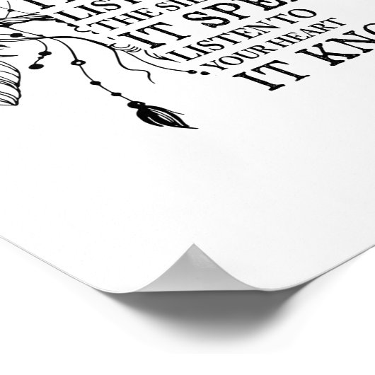 聞ハートにはアメリカ先住民を知っている ポスター (角)