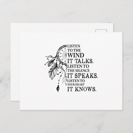 聞ハートにはアメリカ先住民を知っている 案内ポストカード (正面/裏面)