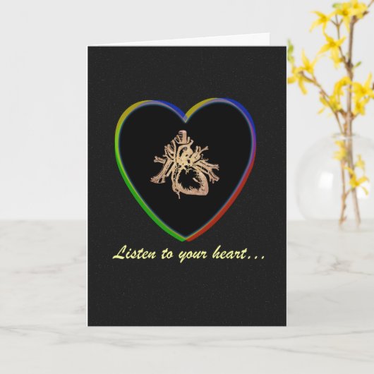 聞ハートへ…… カード (黄色い花)